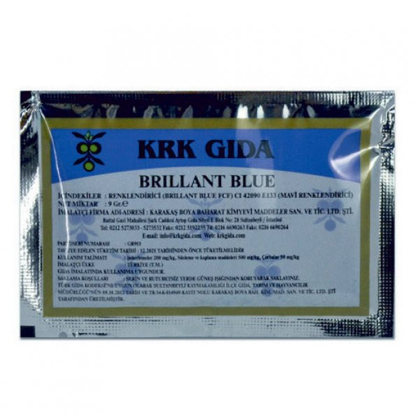 Krk Gıda Toz Gıda Boyası Mavi 9 Gr Ücretsiz Kargo ürün görseli 1