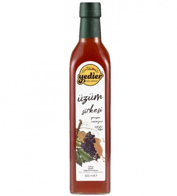 Yedier Doğal Fermantasyon Üzüm Sirkesi 500 ML Ücretsiz Kargo ürün görseli 1