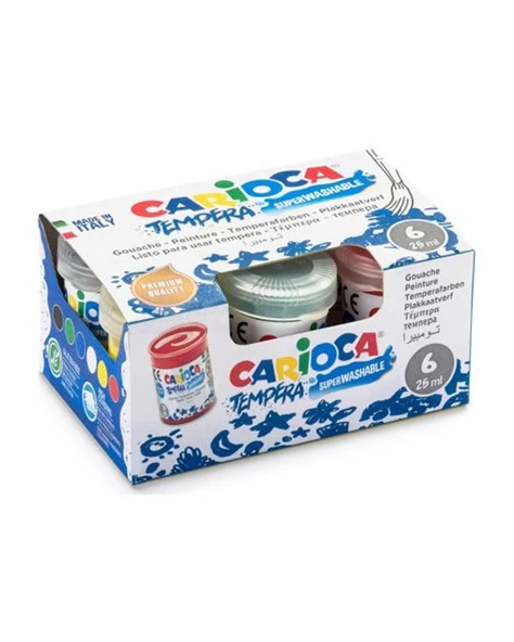 Carioca Tempera Sulu Boya Süper Yıkanabilir 6x25ml ürün görseli 1
