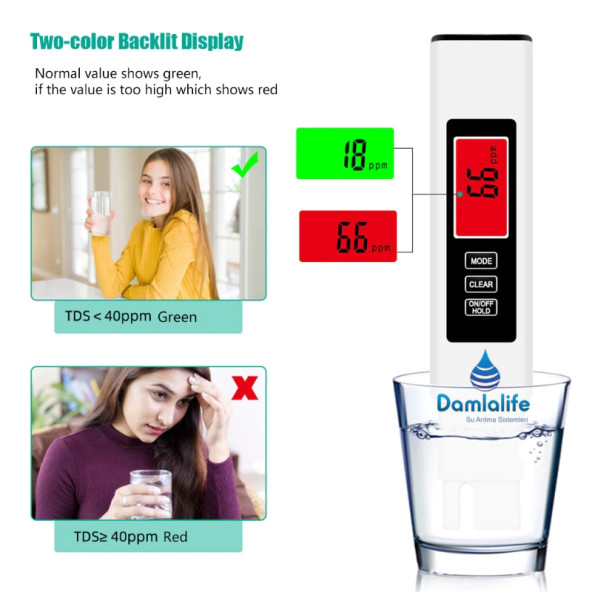 Damlalife Tds Metre Digital Su Ölçme Aleti ürün görseli 1