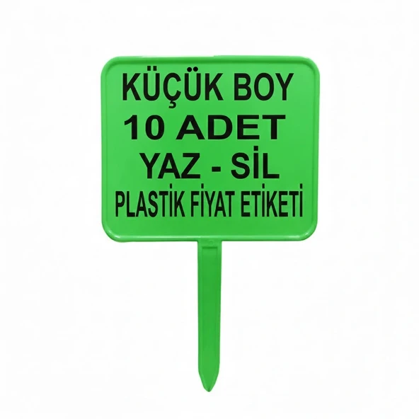 Açılı Saplamalı Plastik Etiket Küçük Boy 10 adet Yeşil ürün görseli 1