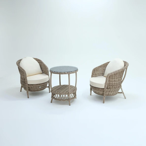 Conjunto Rattan Dedikodu Balkon Bahçe Takımı | 2+1 | Rehome ürün görseli 1
