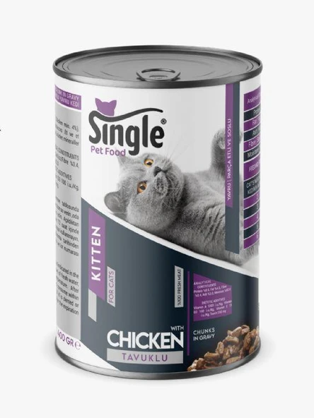 Single For Cats Kitten Tavuk Etli Konserve 400gr ürün görseli 1
