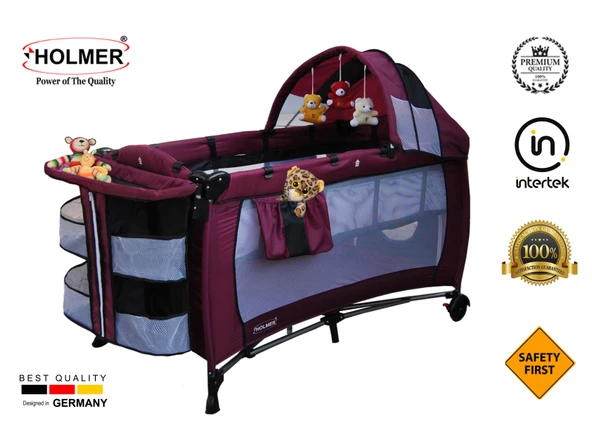 Holmer Kids Eurostyle Oyun Parkı Park Yatak 60x120cm Mürdüm ürün görseli 1