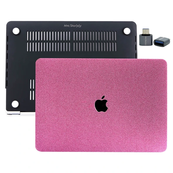 MacBook Pro 13 Kılıf Simli Parlak Vinil Sert Hard Case TPU Taban İnce Hafif M1-M2 Type-C 2016-2022 ürün görseli 1