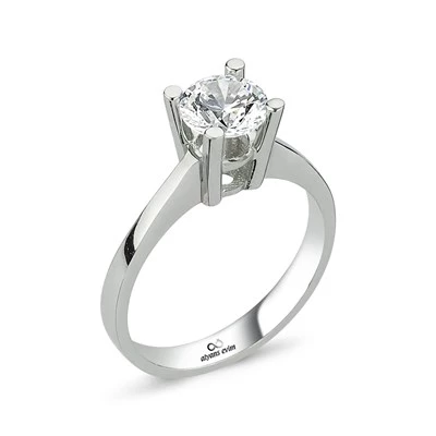 4 Tırnak Swarovski Taşlı Gümüş  Yüzük ürün görseli 1