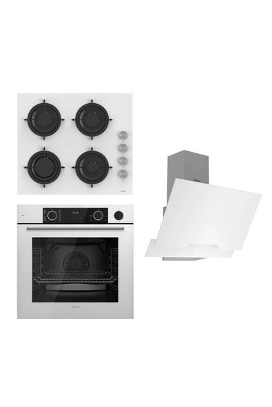 Ferre Steamart Cs Serisi Beyaz Ankastre Set ( D064 - Cs206 - Xe64cb ) ürün görseli 1