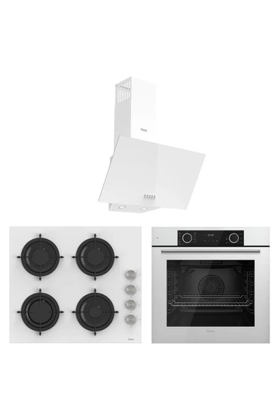 Ferre White Mila Fryart Ankastre Set ( D087+CS206+XE63CB) ürün görseli 1