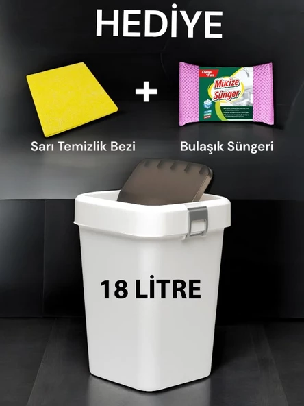 Technow Motek COB-411B 18 Litre Çöp Kutusu Kovası + Temizlik Seti ürün görseli 1