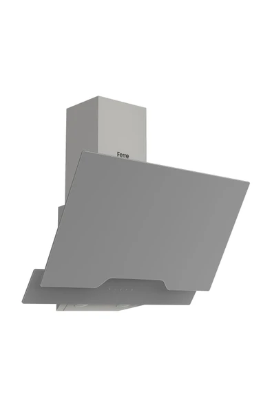 D065 Çift Camlı Girintili Dokunmatik 60 Cm Gri Davlumbaz ürün görseli 1