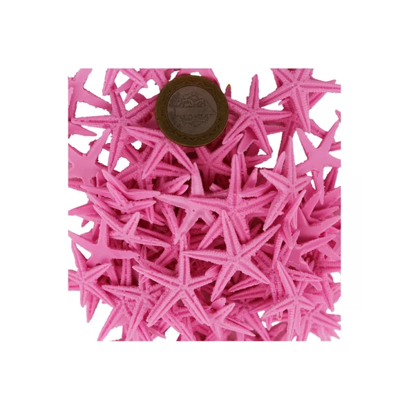 Polyester Deniz Yıldızı Minik Boy  0.5 CM- 1.5 CM (100 Adet)  Pembe ürün görseli 1