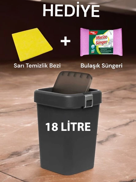 Motek COB-411S 18 Litre Çöp Kutusu Kovası + Temizlik Seti ürün görseli 1