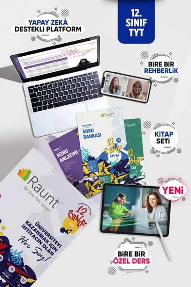 Raunt Premium YKS 2027 TYT Hazırlık Seti - 30 Canlı Özel Ders + Birebir Sınav Koçluğu (Yapay Zeka Destekli Dijital Platform ve 38 Parça Basılı Kitap Seti) ürün görseli 1