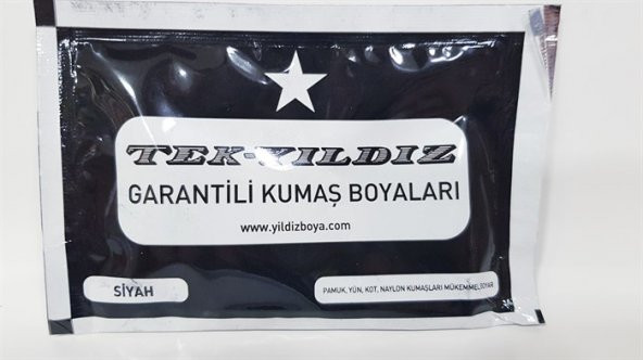 Yıldız Toz Kumaş Boyası Siyah Renk Ücretsiz Kargo ürün görseli 1