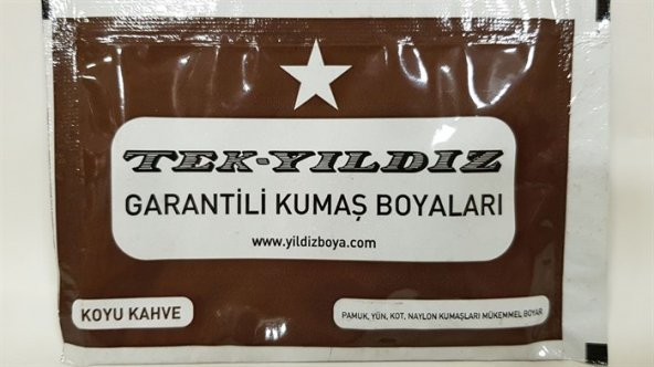 Yıldız Toz Kumaş Boyası Koyu Kahverengi Renk Ücretsiz Kargo ürün görseli 1