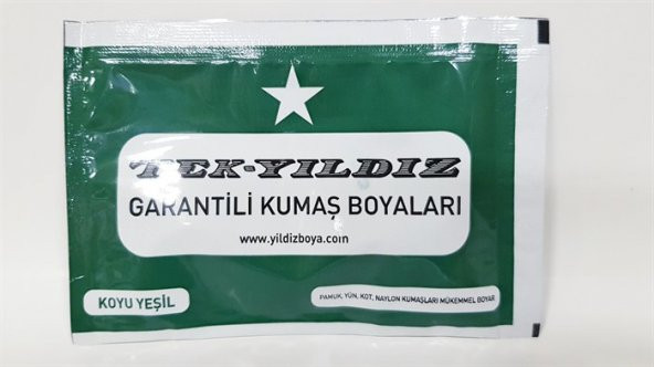 Yıldız Toz Kumaş Boyası Koyu Yeşil Renk Ücretsiz Kargo ürün görseli 1