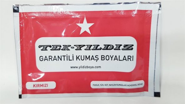 Yıldız Toz Kumaş Boyası Kırmızı Renk Ücretsiz Kargo ürün görseli 1