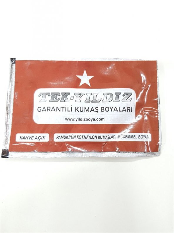 Yıldız Toz Kumaş Boyası Açık Kahverengi Renk Ücretsiz Kargo ürün görseli 1