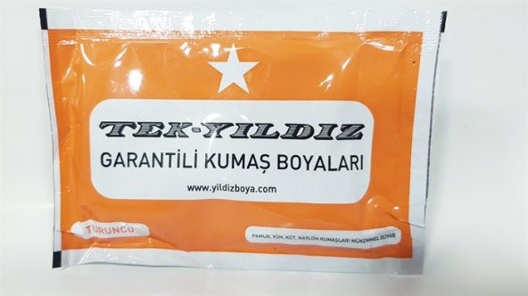 Yıldız Toz Kumaş Boyası Turuncu Renk Ücretsiz Kargo ürün görseli 1