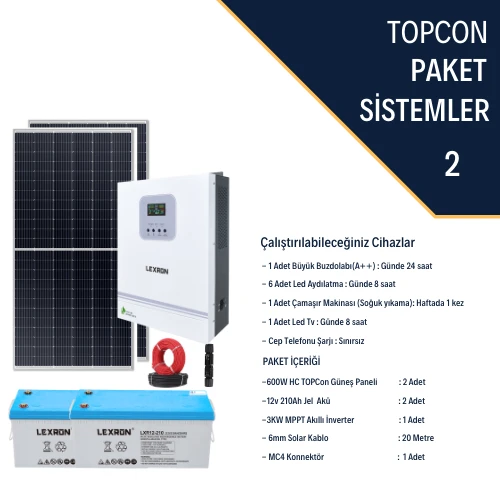 MONOKRİSTALLİ KÜÇÜK EV PAKETİ (PAKET 2) ürün görseli 1