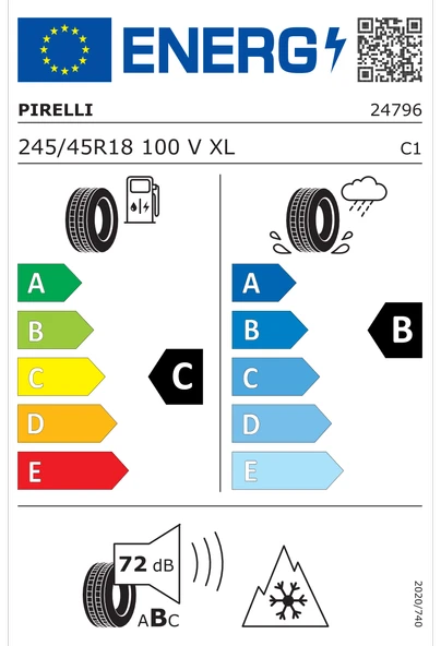 Pirelli SottoZero Serie 3 RFT BMW Mercedes  245/45R18 100V XL Oto Kış Lastiği (Üretim Yılı:2024) ürün görseli 1