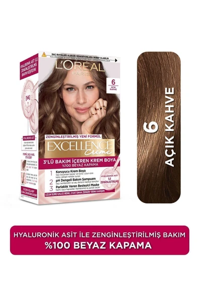 L'oréal Paris Excellence Creme Saç Boyası - 6 Açık Kahve ürün görseli 1