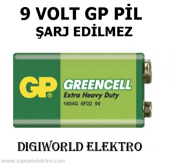 GP 9 Volt Greencell Tek Kullanımlık Pil 10 lu Paket - Resim 2
