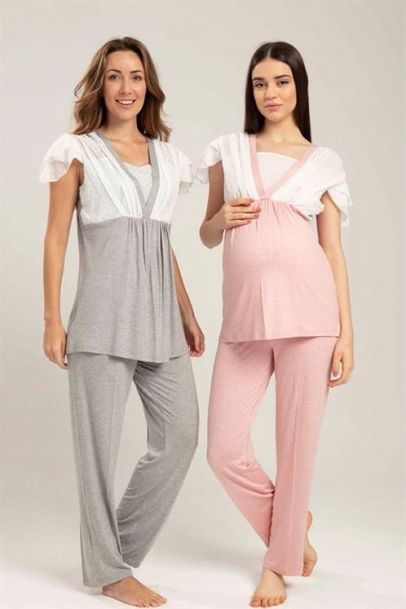 Bone Club 5214 GRİ   Hamile Lohusa Pijama Tk ürün görseli 1