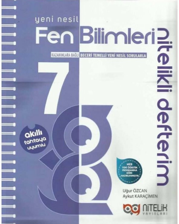 7.Sınıf Yeni Nesil Defter Fen Bilimleri Nitelikli ürün görseli 1