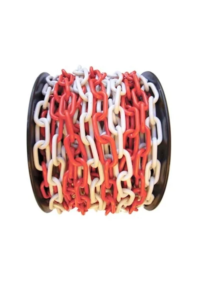 Mfk 8 Mm Plastik Zincir 10 Metre Kırmızı Beyaz Renk ürün görseli 1