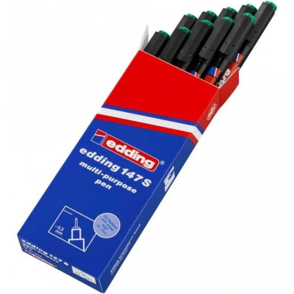 EDDING ASETAT KALEMI 03mm YESIL 10 LU (147S) ürün görseli 1