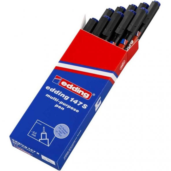 EDDING ASETAT KALEMI 03mm MAVI 10 LU (147S) ürün görseli 1