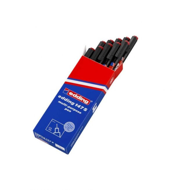 EDDING ASETAT KALEMI 03mm KIRMIZI 10 LU (147S) ürün görseli 1