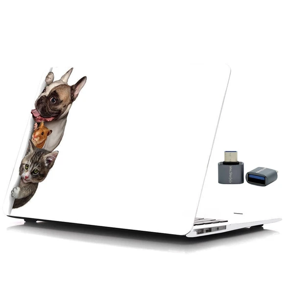 MacBook Pro 15 İnç Kılıf Hayvan Desenli Sert TPU Koruma + USB-C Adaptör ürün görseli 1