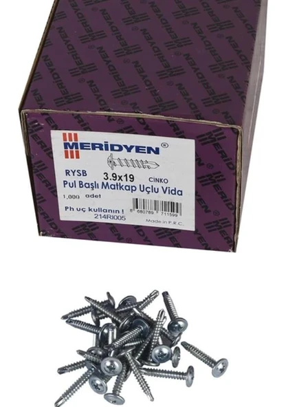 Meridyen Pul Başlı RYSB Muv 3.9x19 1000 Li Paket ürün görseli 1