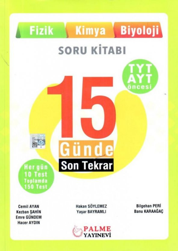 Palme Yks Tyt Ayt Öncesi 15 Günde Son Tekrar FKB ürün görseli 1