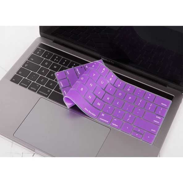 MacBook Pro Klavye Koruyucu Silikon US İngilizce İnce Yıkanabilir Touch Bar 13-15 inç Düz Enter ürün görseli 1