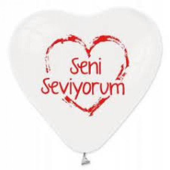 BALON 10LU ŞEFFAF KALP SENİ SEVİYORUM KIRMIZI BASKILI ürün görseli 1