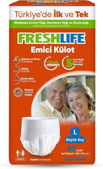 FreshLife Emici Külot Hasta Bezi Large - Büyük - L (30 Adet) ürün görseli 1