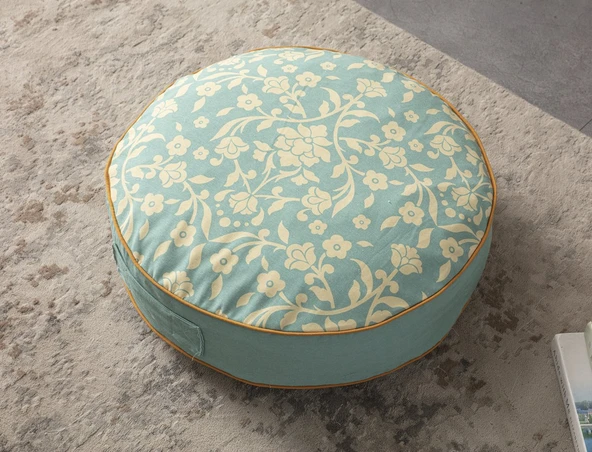 Taşınabilir Dekoratif Yer Minderi Yuvarlak Puf 60 x 60 cm ürün görseli 1
