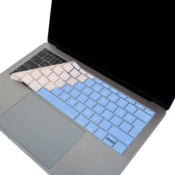 MacBook Klavye Koruyucu Türkçe Q Silikon A1708 A1534 Uyumlu Ultra İnce Rose Powder ürün görseli 1