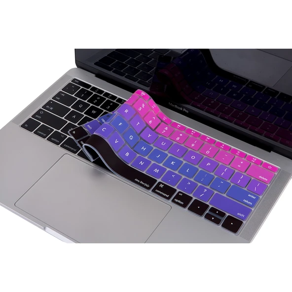 MacBook Klavye Koruyucu A1708 A1534 Amerikan İngilizce Ultra İnce Silikon Ombre ürün görseli 1