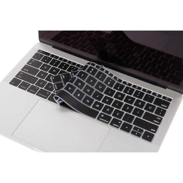 MacBook Pro Klavye Koruyucu 13inç A1708 ve 12 A1534 US İngilizce-Türkçe Q Baskılı İnce Silikon ürün görseli 1