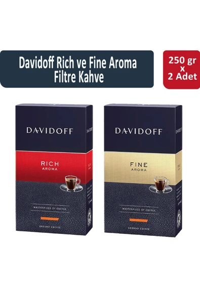 Davidoff Rich ve Fine Aroma Filtre Kahve 250 gr x 2 Adet ürün görseli 1