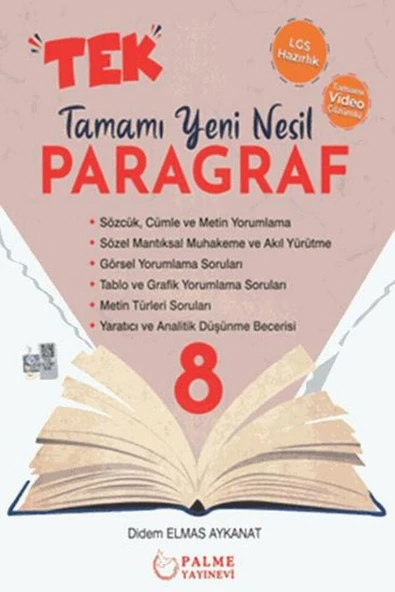 PALME 8.SINIF TEK PARAGRAF TAMAMI YENİ NESİL SORU KİTABI ürün görseli 1