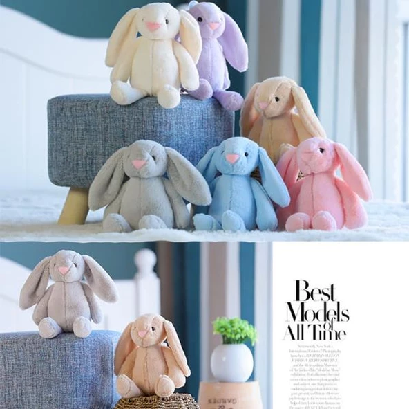 HEDİYELİ- Uyku Arkadaşım Uzun Kulak Bunny Peluş Tavşan 65 cm ürün görseli 1