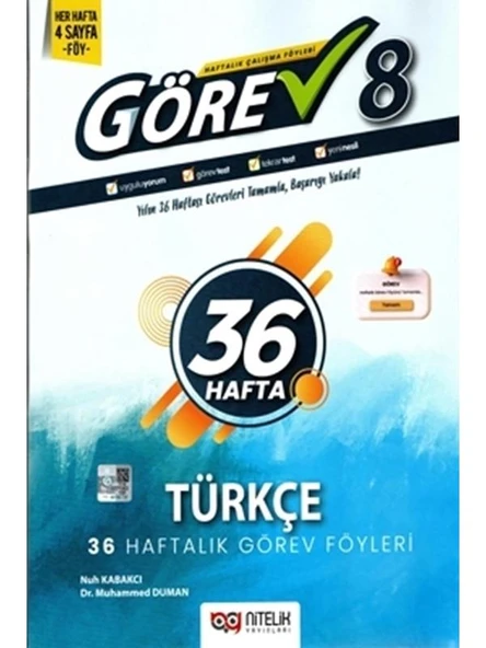 NİTELİK 8.SINIF GÖREV TÜRKÇE ürün görseli 1