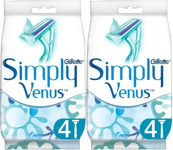 Gillette Simply Venus 2 Kullan At Kadın Tıraş Bıçağı 8 Li Set (2PK*4) ürün görseli 1