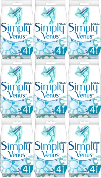 Gillette Simply Venus 2 Kullan At Kadın Tıraş Bıçağı 36 Lı Set (9PK*4) ürün görseli 1