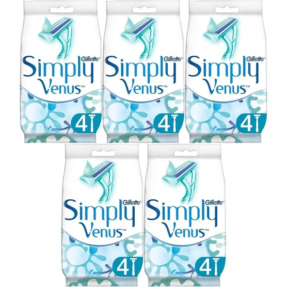 Gillette Simply Venus 2 Kullan At Kadın Tıraş Bıçağı 20 Li Set (5PK*4) ürün görseli 1
